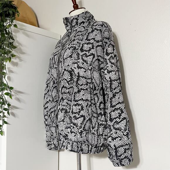 Urban Outfitters Black & White Nathan Animal Print Full Zip Jacket Size Large - Picture 7 of 12